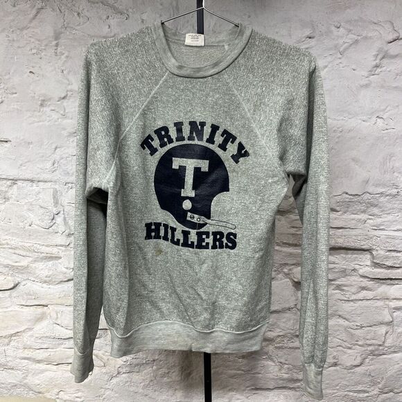 Pennsylvania High School Sweatshirt Football Distressed Helmet Vintage 70s 80s - Picture 1 of 16